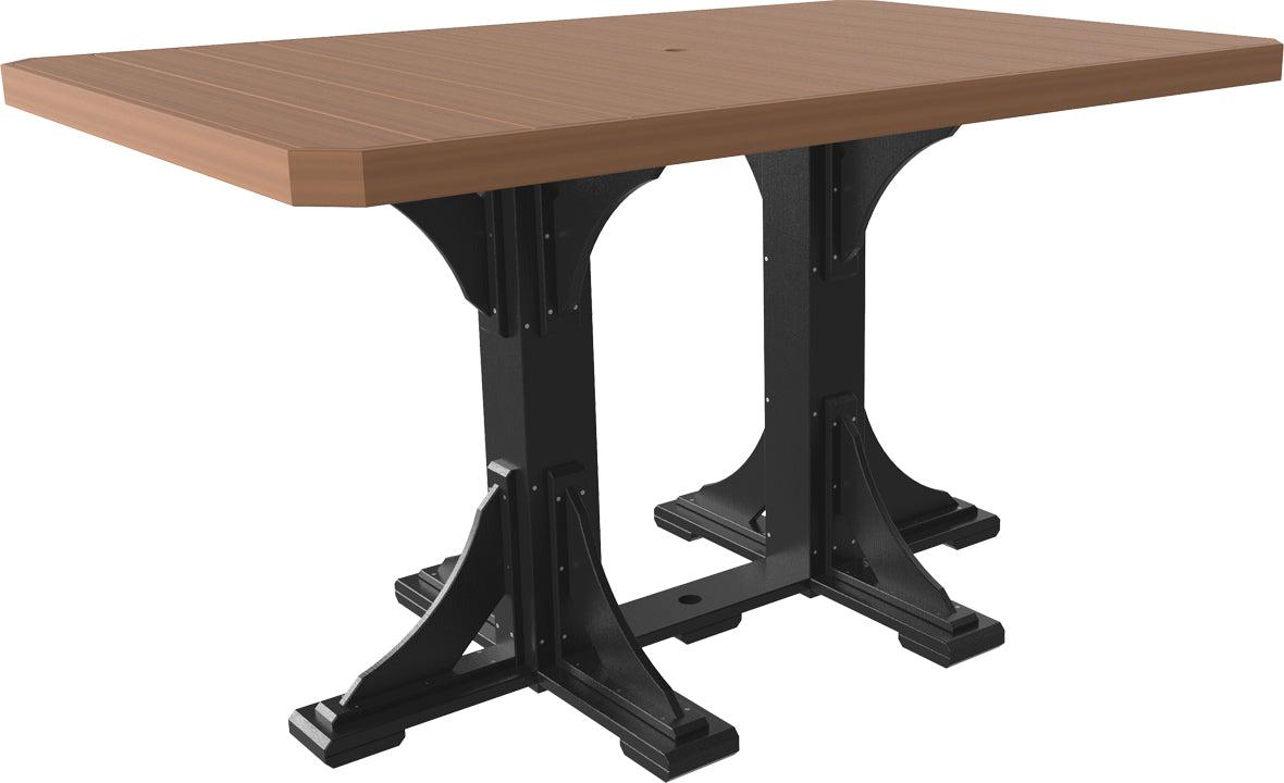 LuxCraft Recycled Plastic 4x6' Rectangular Bar Height Table - LEAD TIME TO SHIP 3 TO 4 WEEKS