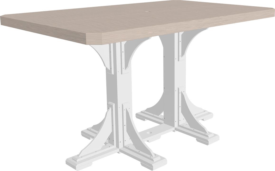 LuxCraft Recycled Plastic 4x6' Rectangular Bar Height Table - LEAD TIME TO SHIP 3 TO 4 WEEKS
