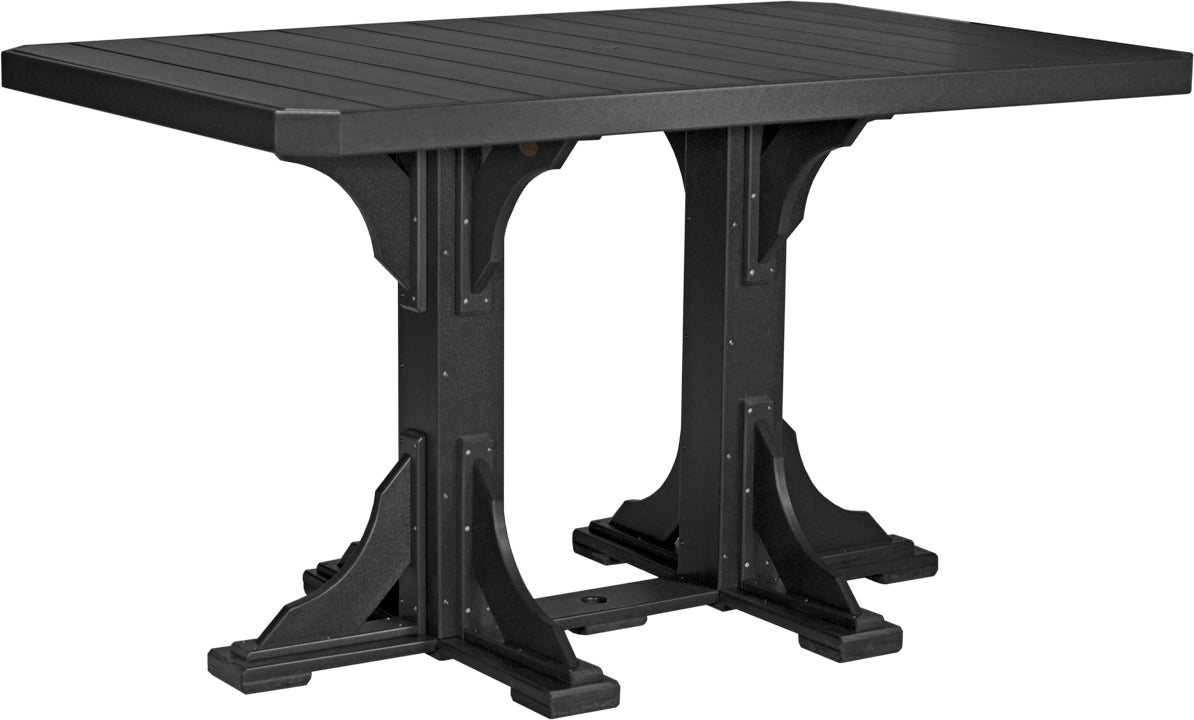 LuxCraft Recycled Plastic 4x6' Rectangular Bar Height Table - LEAD TIME TO SHIP 3 TO 4 WEEKS