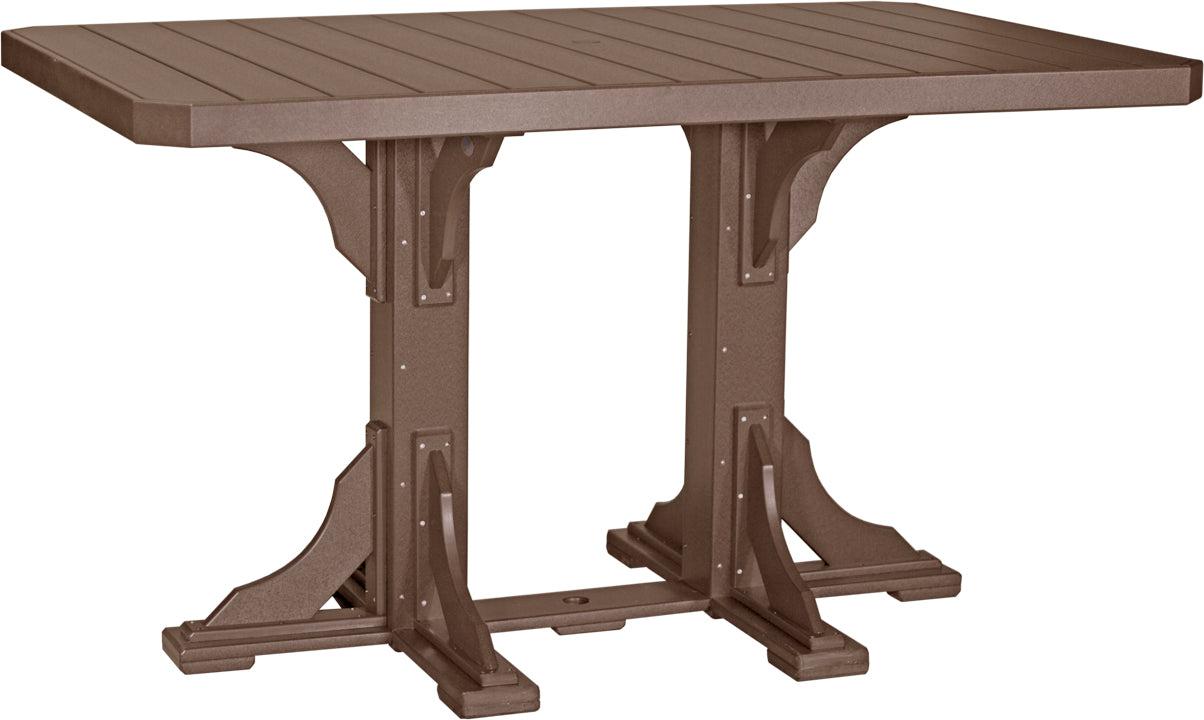 LuxCraft Recycled Plastic 4x6' Rectangular Bar Height Table - LEAD TIME TO SHIP 3 TO 4 WEEKS