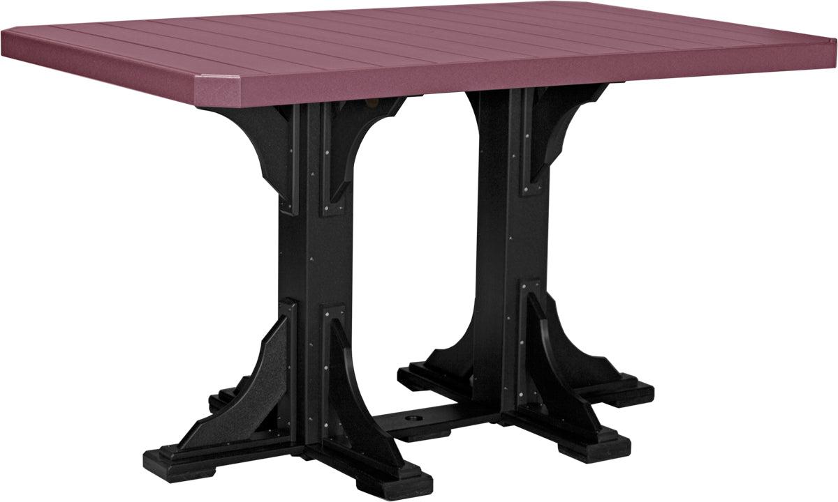 LuxCraft Recycled Plastic 4x6' Rectangular Bar Height Table - LEAD TIME TO SHIP 3 TO 4 WEEKS