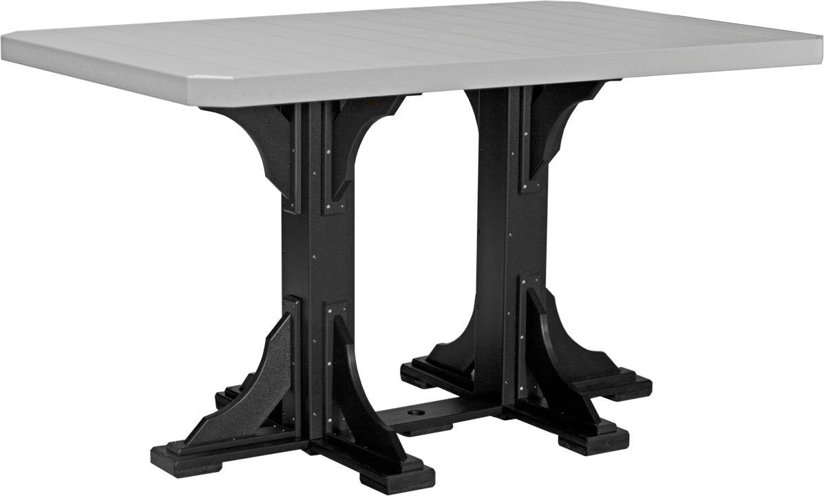 LuxCraft Recycled Plastic 4x6' Rectangular Bar Height Table - LEAD TIME TO SHIP 3 TO 4 WEEKS