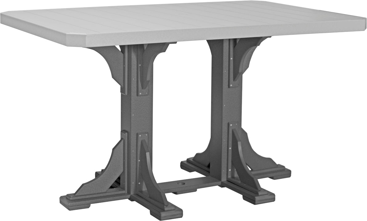 LuxCraft Recycled Plastic 4x6' Rectangular Bar Height Table - LEAD TIME TO SHIP 3 TO 4 WEEKS