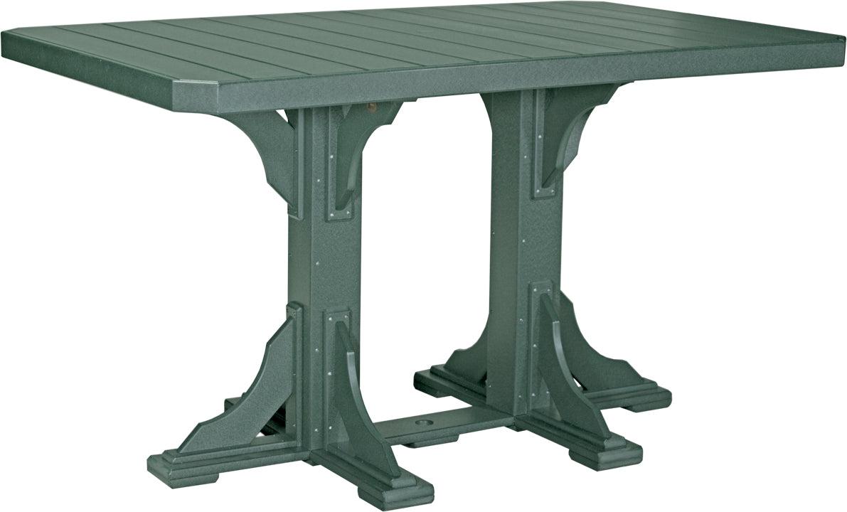 LuxCraft Recycled Plastic 4x6' Rectangular Bar Height Table - LEAD TIME TO SHIP 3 TO 4 WEEKS