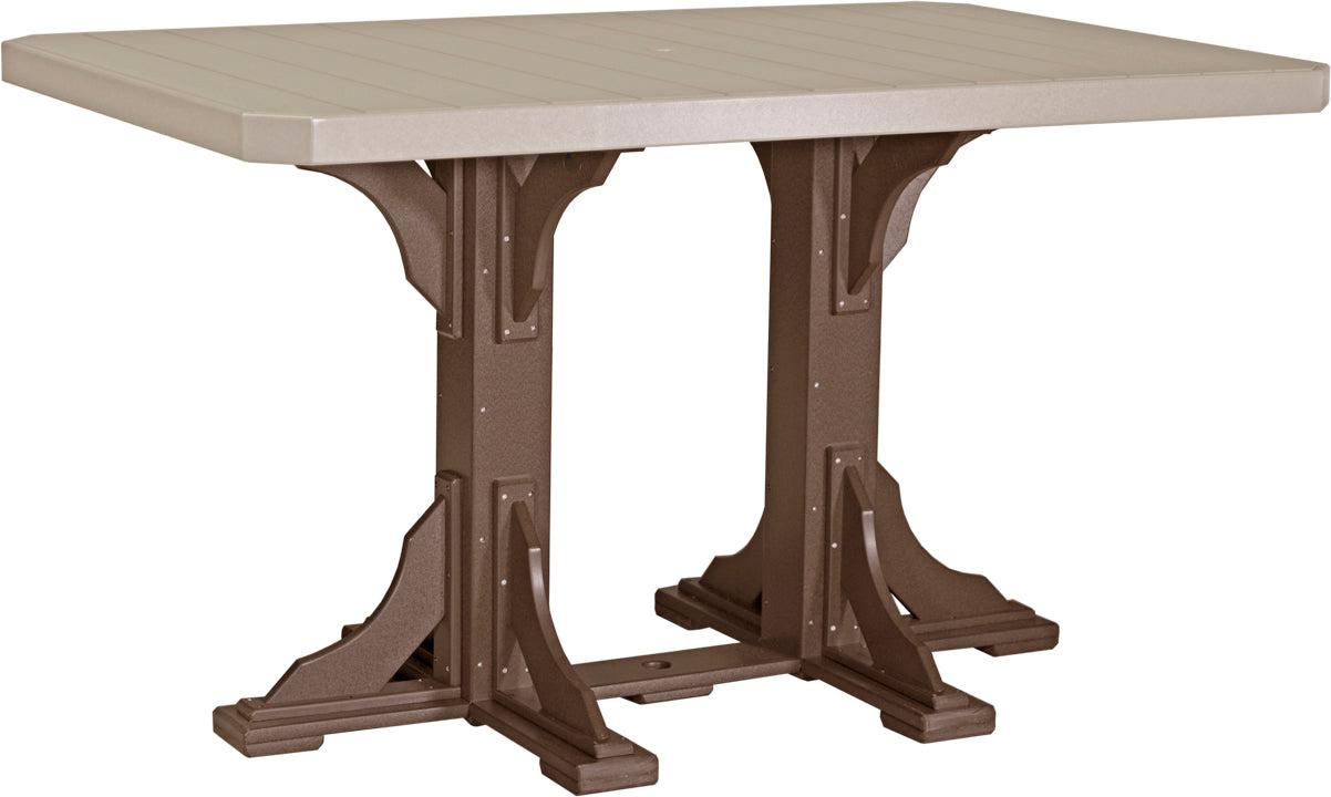 LuxCraft Recycled Plastic 4x6' Rectangular Bar Height Table - LEAD TIME TO SHIP 3 TO 4 WEEKS