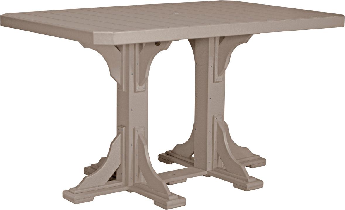 LuxCraft Recycled Plastic 4x6' Rectangular Bar Height Table - LEAD TIME TO SHIP 3 TO 4 WEEKS