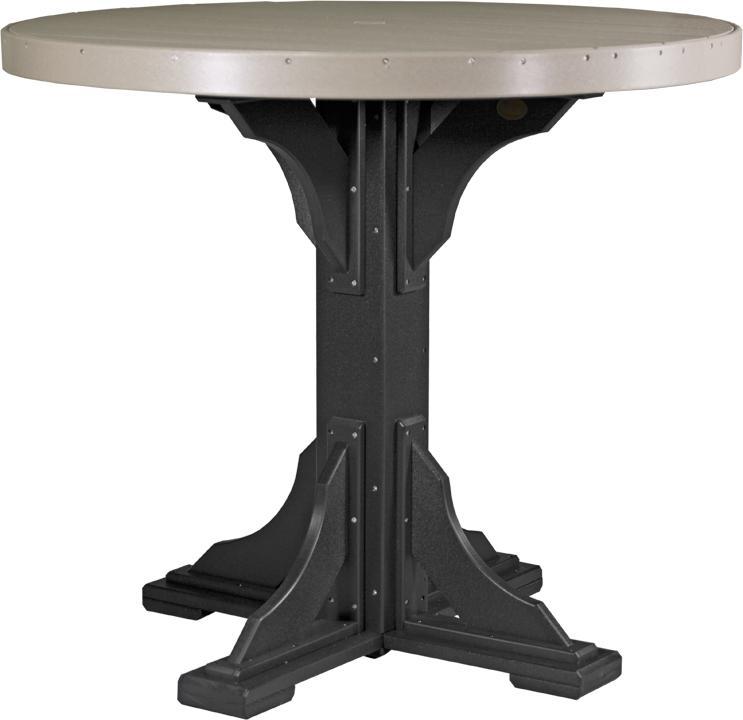 LuxCraft Recycled Plastic 4' Round  Bar Height Table - LEAD TIME TO SHIP 3 TO 4 WEEKS
