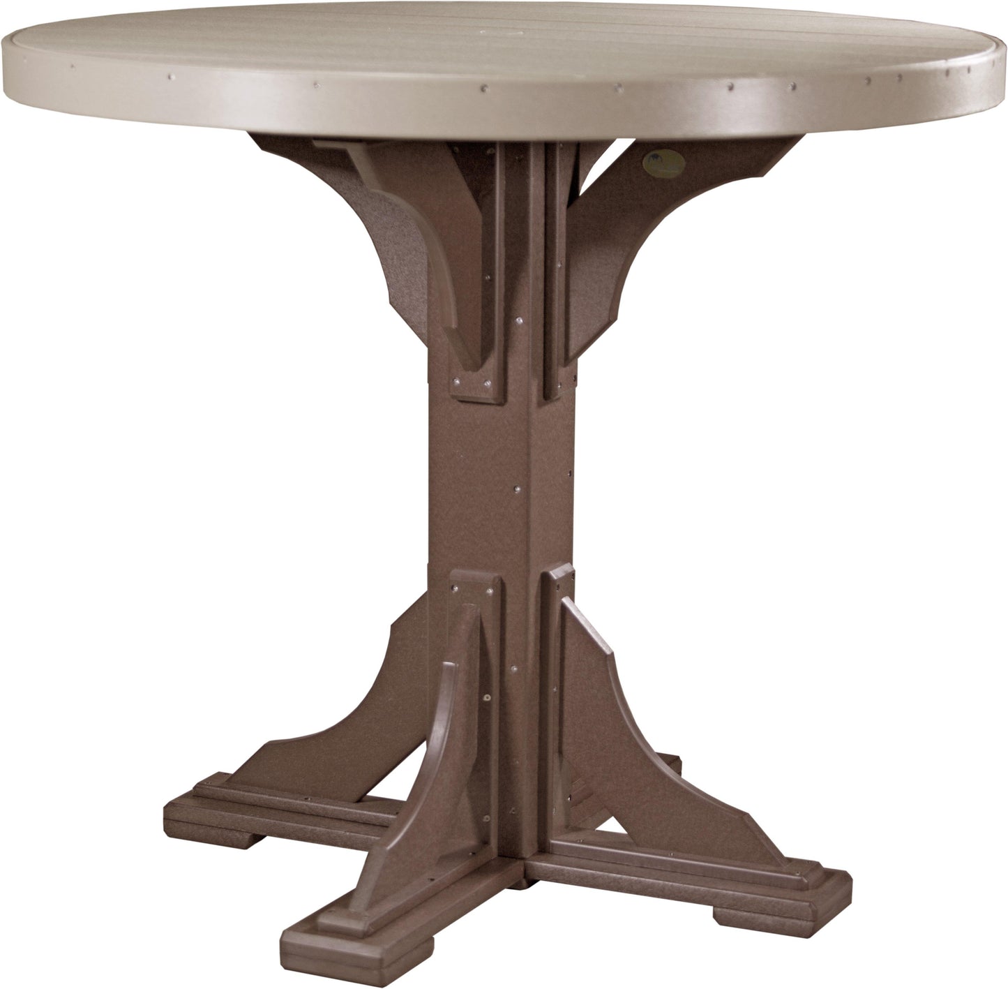 LuxCraft Recycled Plastic 4' Round  Bar Height Table - LEAD TIME TO SHIP 3 TO 4 WEEKS