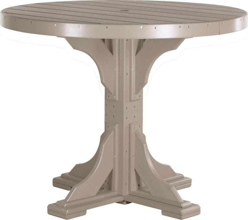 LuxCraft Recycled Plastic 4' Round Table (BAR HEIGHT) - LEAD TIME TO SHIP 3 TO 4 WEEKS