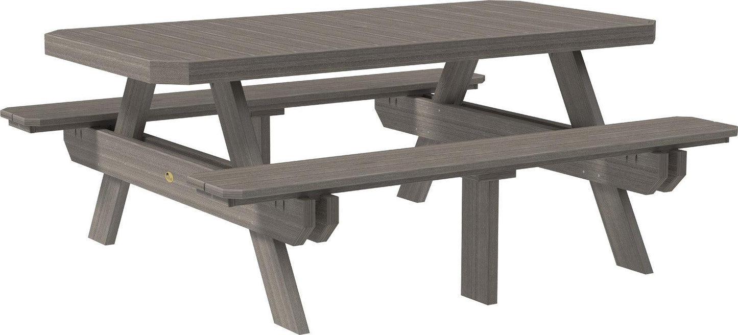 LuxCraft Recycled Plastic 6' Dining Height Rectangular Picnic Table - LEAD TIME TO SHIP 3 TO 4 WEEKS