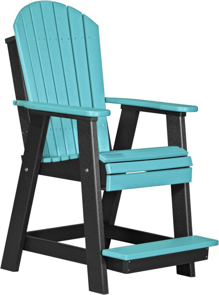 luxcraft counter height recycled plastic adirondack balcony chair aruba blue on black