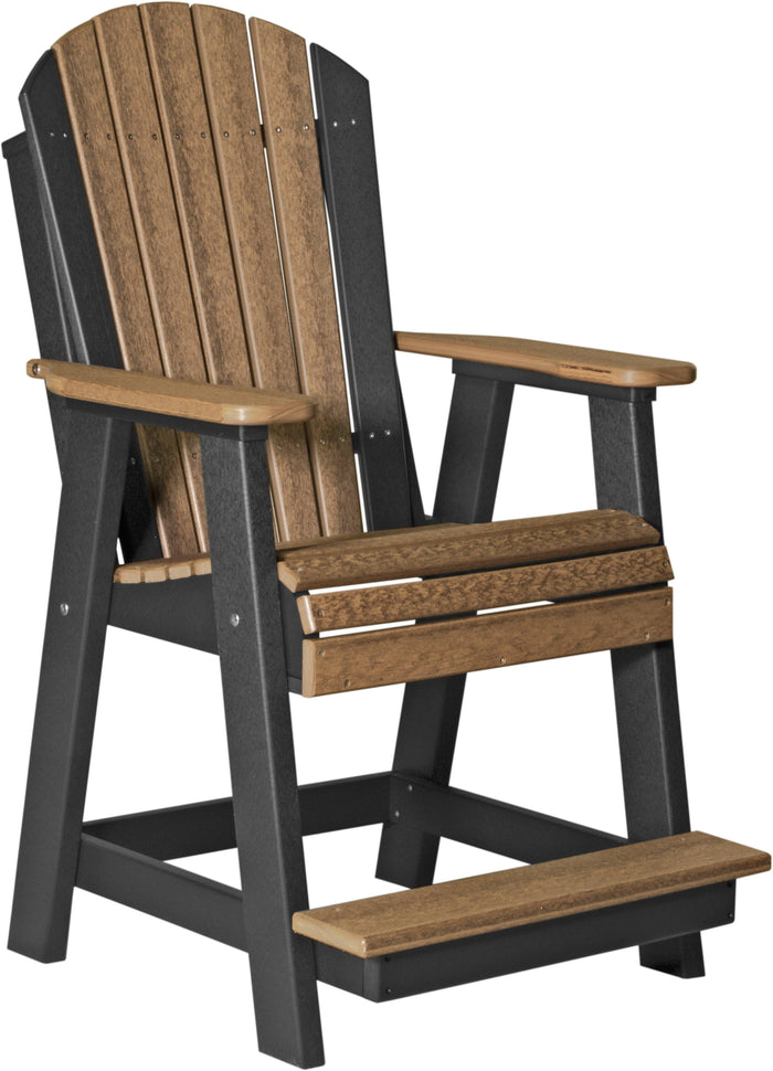 luxcraft counter height recycled plastic adirondack balcony chair antique mahogany on black