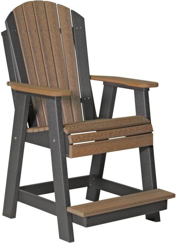 poly adirondack balcony chair antique mahogany on black