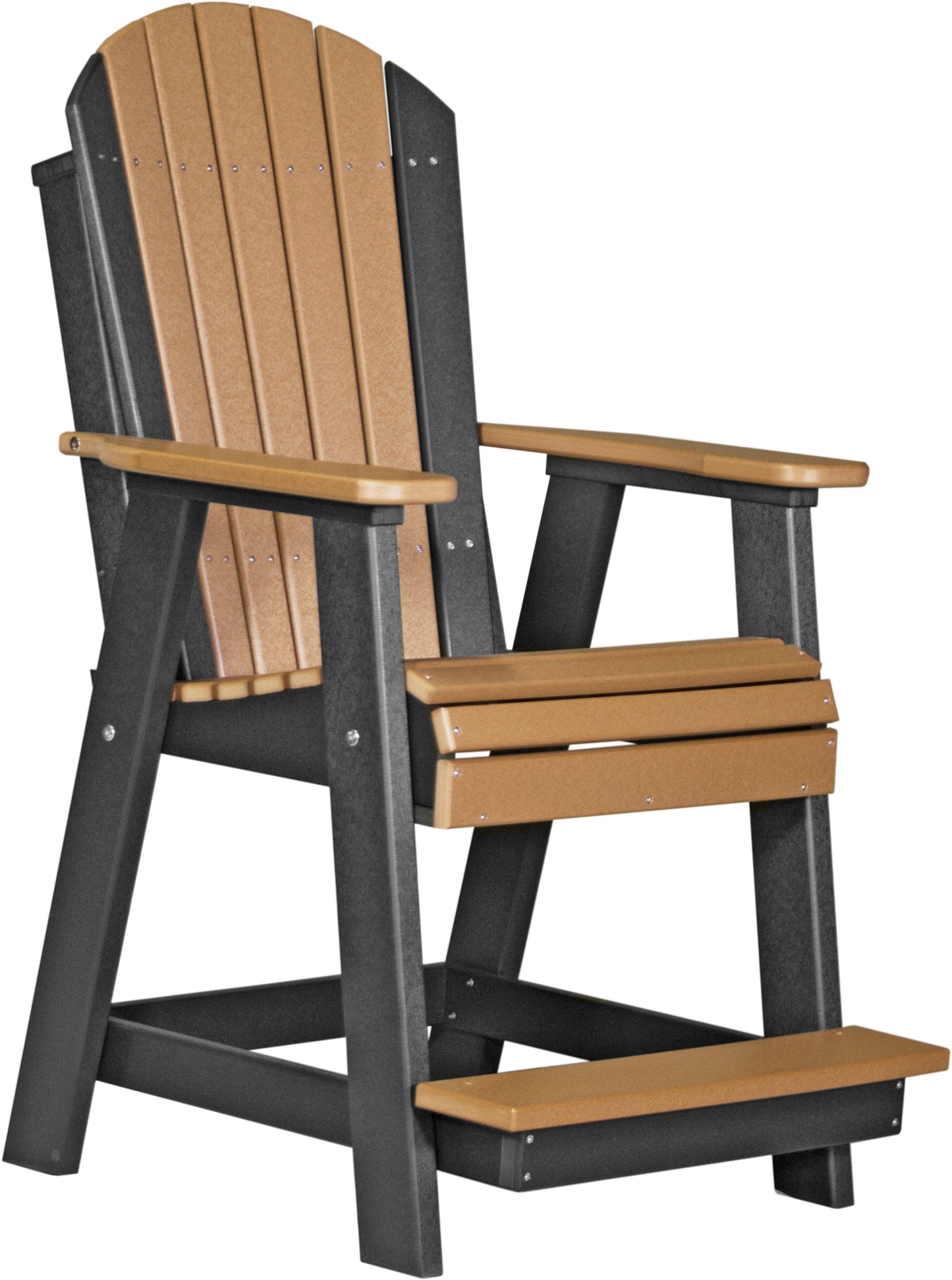 luxcraft counter height recycled plastic adirondack balcony chair cedar on black