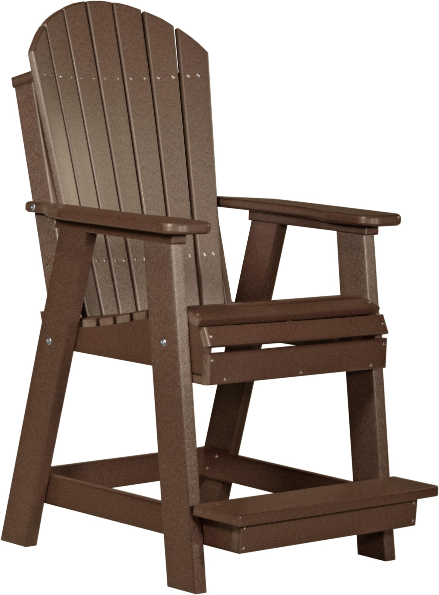 luxcraft counter height recycled plastic adirondack balcony chair chestnut brown