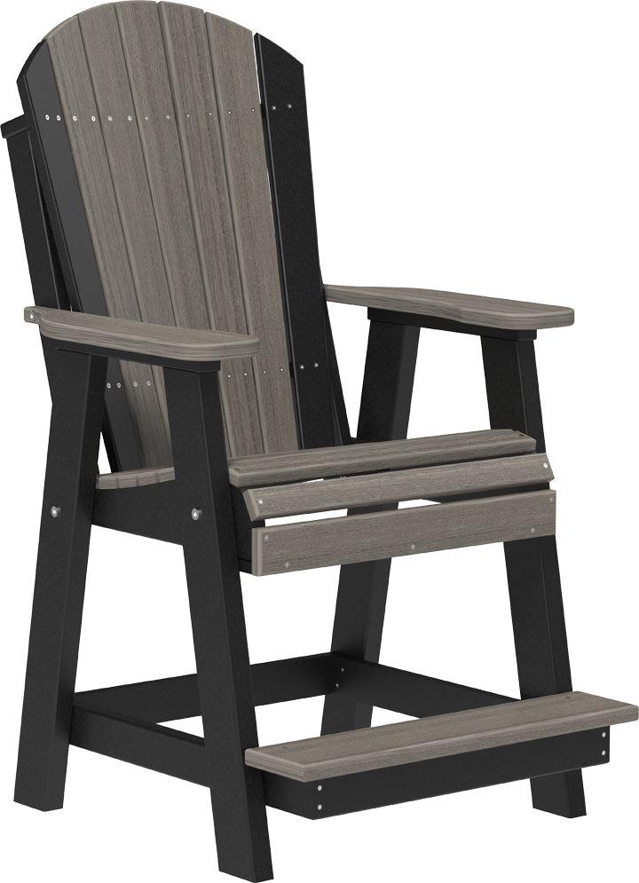 luxcraft counter height recycled plastic adirondack balcony chair coastal gray on black