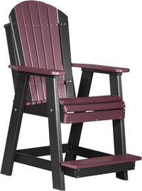 luxcraft counter height recycled plastic adirondack balcony chair cherrywood on black