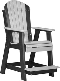 luxcraft counter height recycled plastic adirondack balcony chair dove gray on black