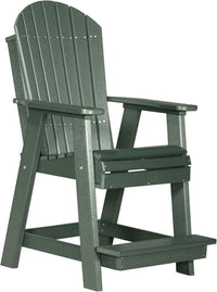 luxcraft counter height recycled plastic adirondack balcony chair green
