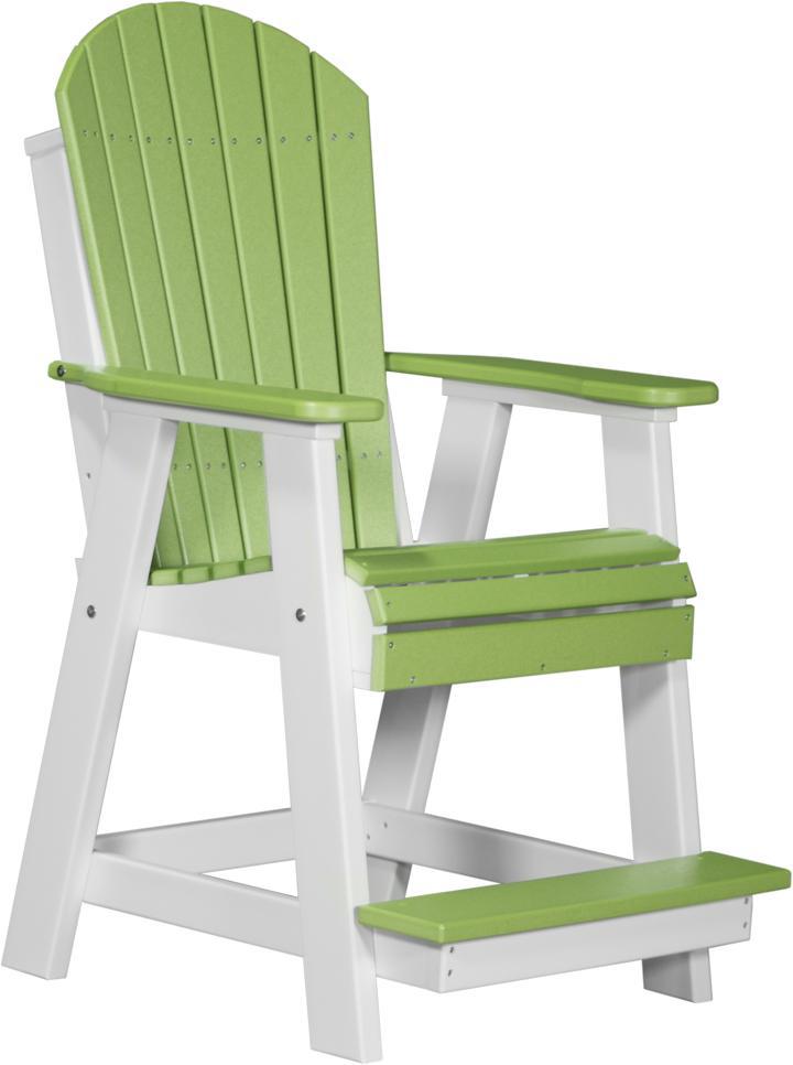 luxcraft counter height recycled plastic adirondack balcony chair lime green on white