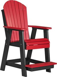 luxcraft counter height recycled plastic adirondack balcony chair red on black