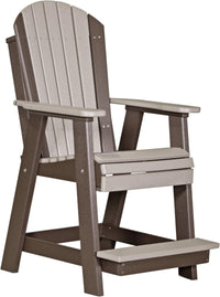 luxcraft counter height recycled plastic adirondack balcony chair weatherwood on chestnut brown