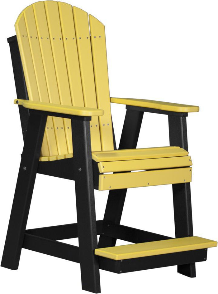 luxcraft counter height recycled plastic adirondack balcony chair yellow on black