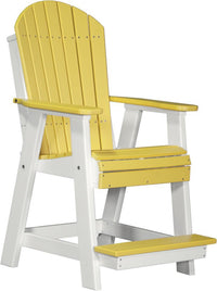 luxcraft counter height recycled plastic adirondack balcony chair yellow on white