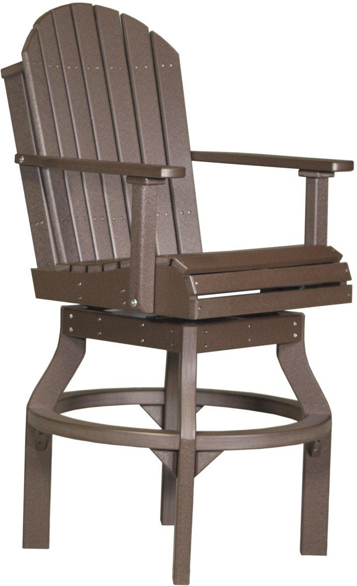 LuxCraft Recycled Plastic Bar Height Adirondack Swivel Chair - LEAD TIME TO SHIP 3 TO 4 WEEKS