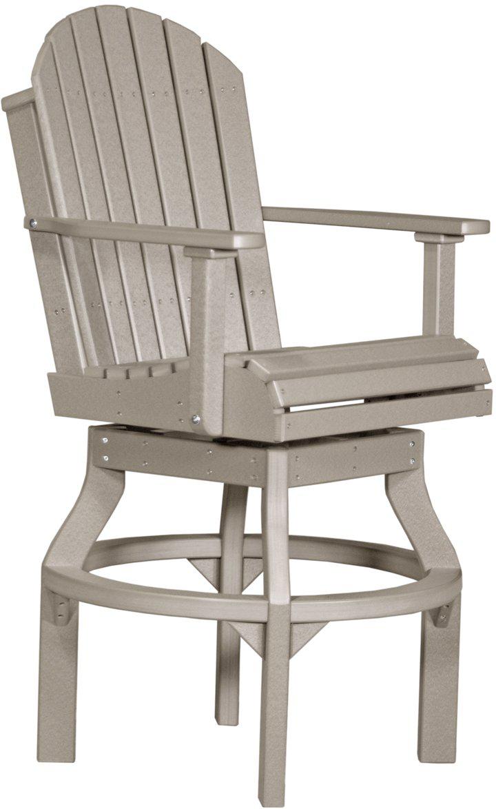 LuxCraft Recycled Plastic Bar Height Adirondack Swivel Chair - LEAD TIME TO SHIP 3 TO 4 WEEKS