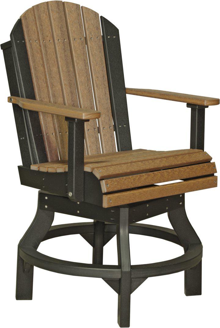 LuxCraft Recycled Plastic Counter Height Adirondack Swivel Chair - LEAD TIME TO SHIP 3 TO 4 WEEKS