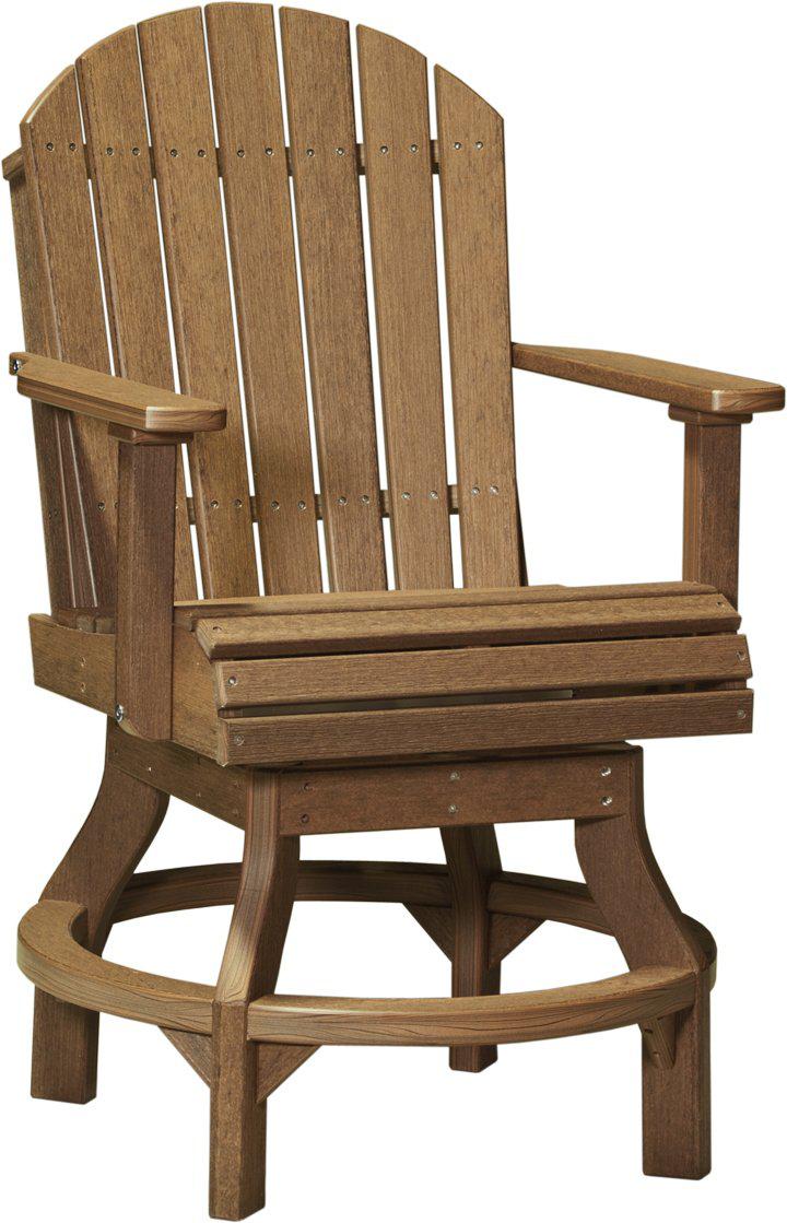 LuxCraft Recycled Plastic Counter Height Adirondack Swivel Chair - LEAD TIME TO SHIP 3 TO 4 WEEKS