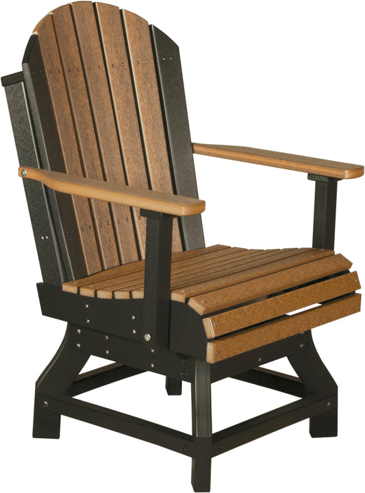 LuxCraft Recycled Plastic Adirondack Swivel Chair with Arms (DINING HEIGHT) - LEAD TIME TO SHIP 3 TO 4 WEEKS