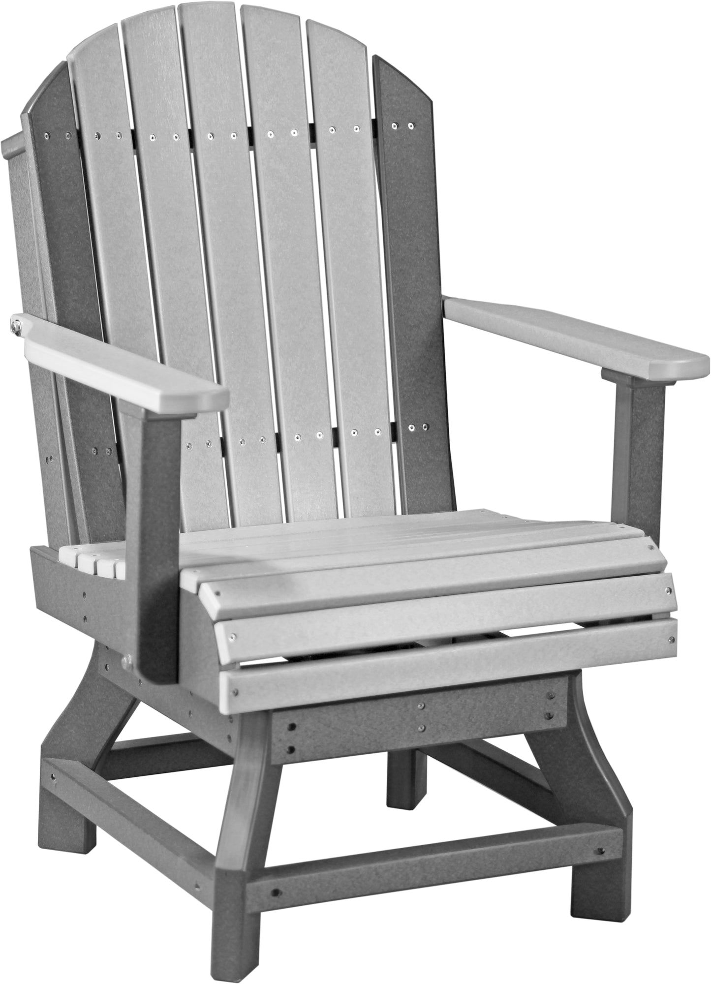 LuxCraft Recycled Plastic Dining Height Adirondack Swivel Chair with Arms - LEAD TIME TO SHIP 3 TO 4 WEEKS