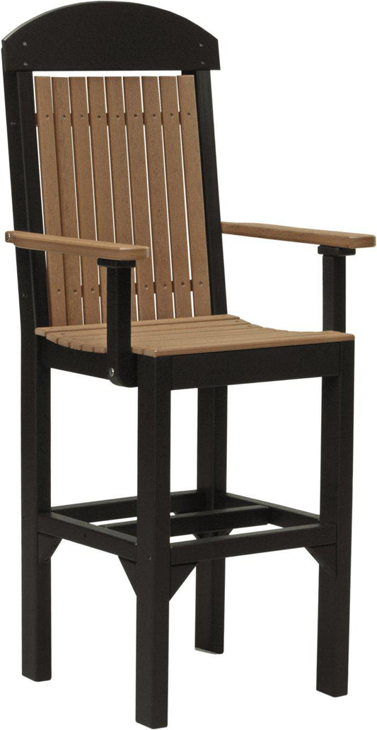 LuxCraft Recycled Plastic Bar Height Captain's Chair - LEAD TIME TO SHIP 3 TO 4 WEEKS