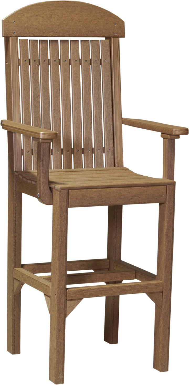LuxCraft Recycled Plastic Classic Arm Chair (BAR HEIGHT) - LEAD TIME TO SHIP 3 TO 4 WEEKS