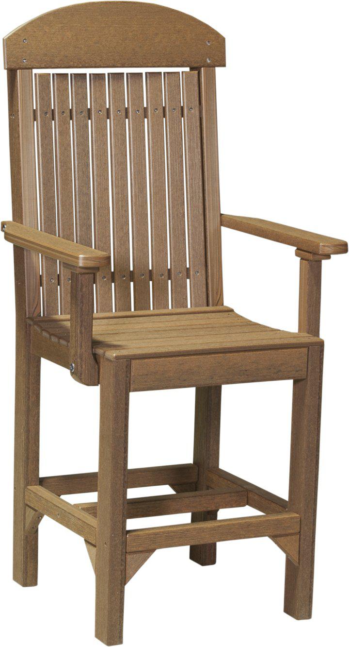 LuxCraft Recycled Plastic Classic Arm Chair (COUNTER HEIGHT) - LEAD TIME TO SHIP 3 TO 4 WEEKS