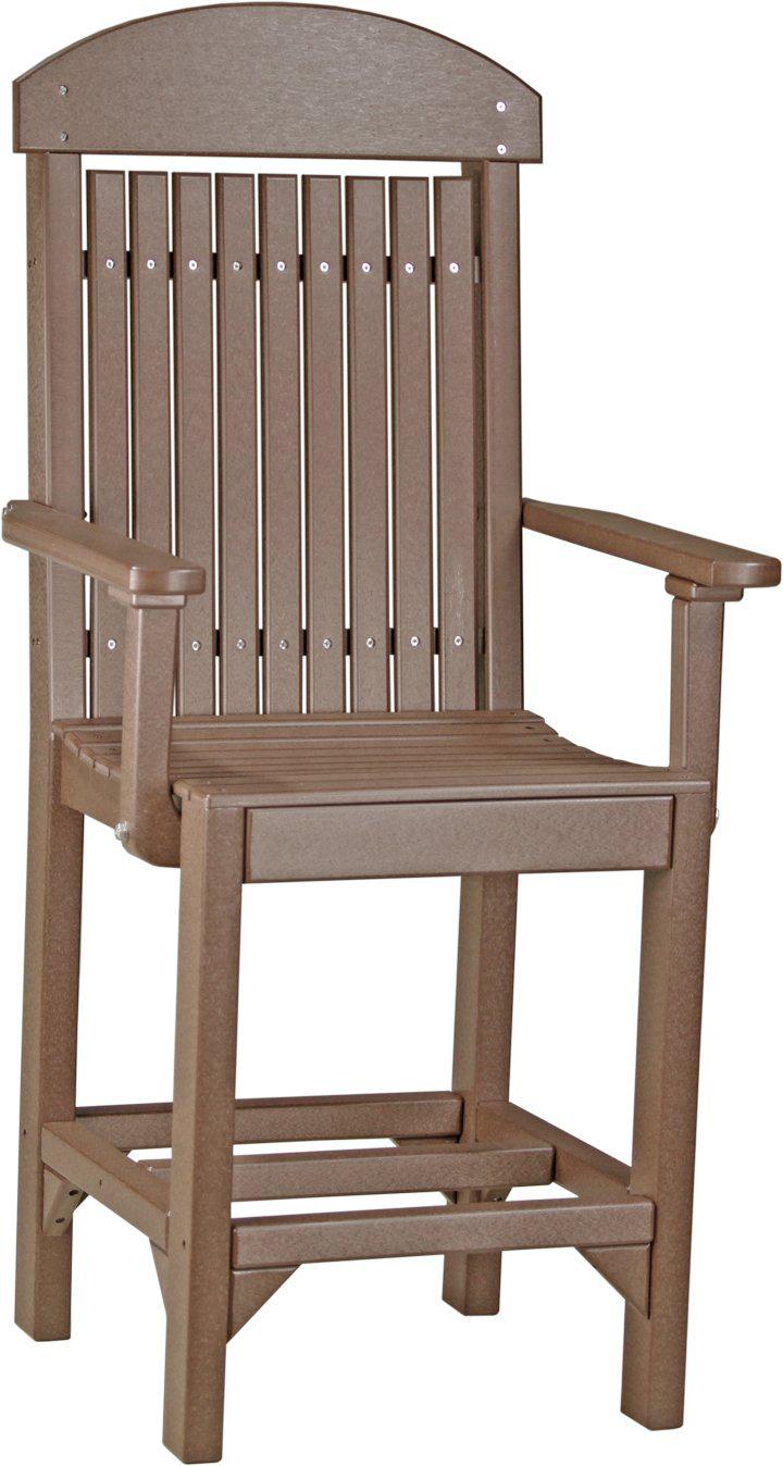 LuxCraft Recycled Plastic Counter Height Captain's Chair - LEAD TIME TO SHIP 3 TO 4 WEEKS
