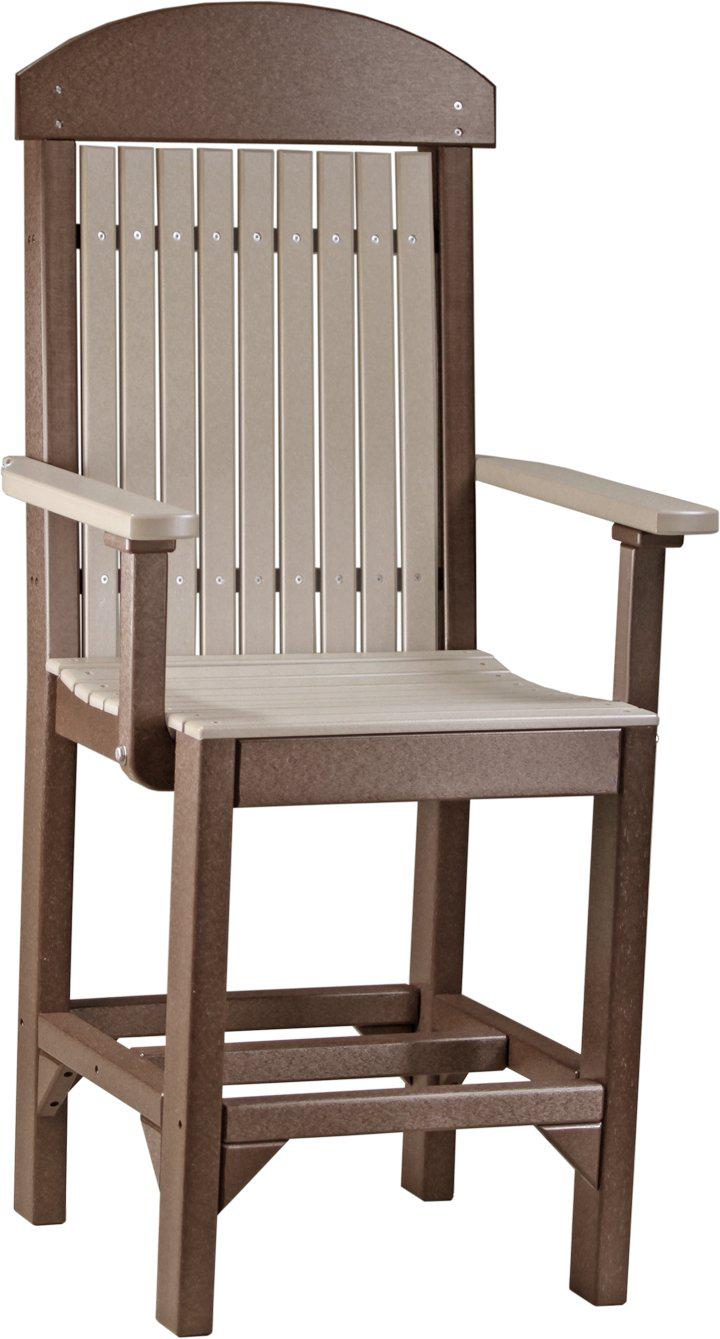 LuxCraft Recycled Plastic Classic Arm Chair (COUNTER HEIGHT) - LEAD TIME TO SHIP 3 TO 4 WEEKS