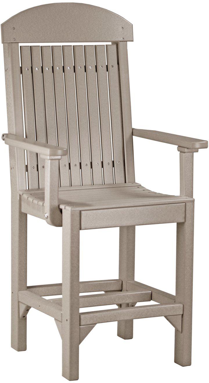 LuxCraft Recycled Plastic Classic Arm Chair (COUNTER HEIGHT) - LEAD TIME TO SHIP 3 TO 4 WEEKS