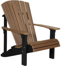 luxcraft recycled plastic deluxe adirondack chair antique mahogany on black
