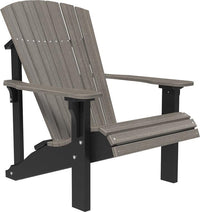 luxcraft recycled plastic deluxe adirondack chair coastal gray on black