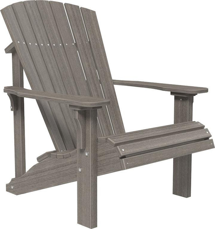 luxcraft recycled plastic deluxe adirondack chair coastal gray