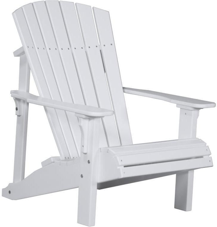 luxcraft recycled plastic deluxe adirondack chair white