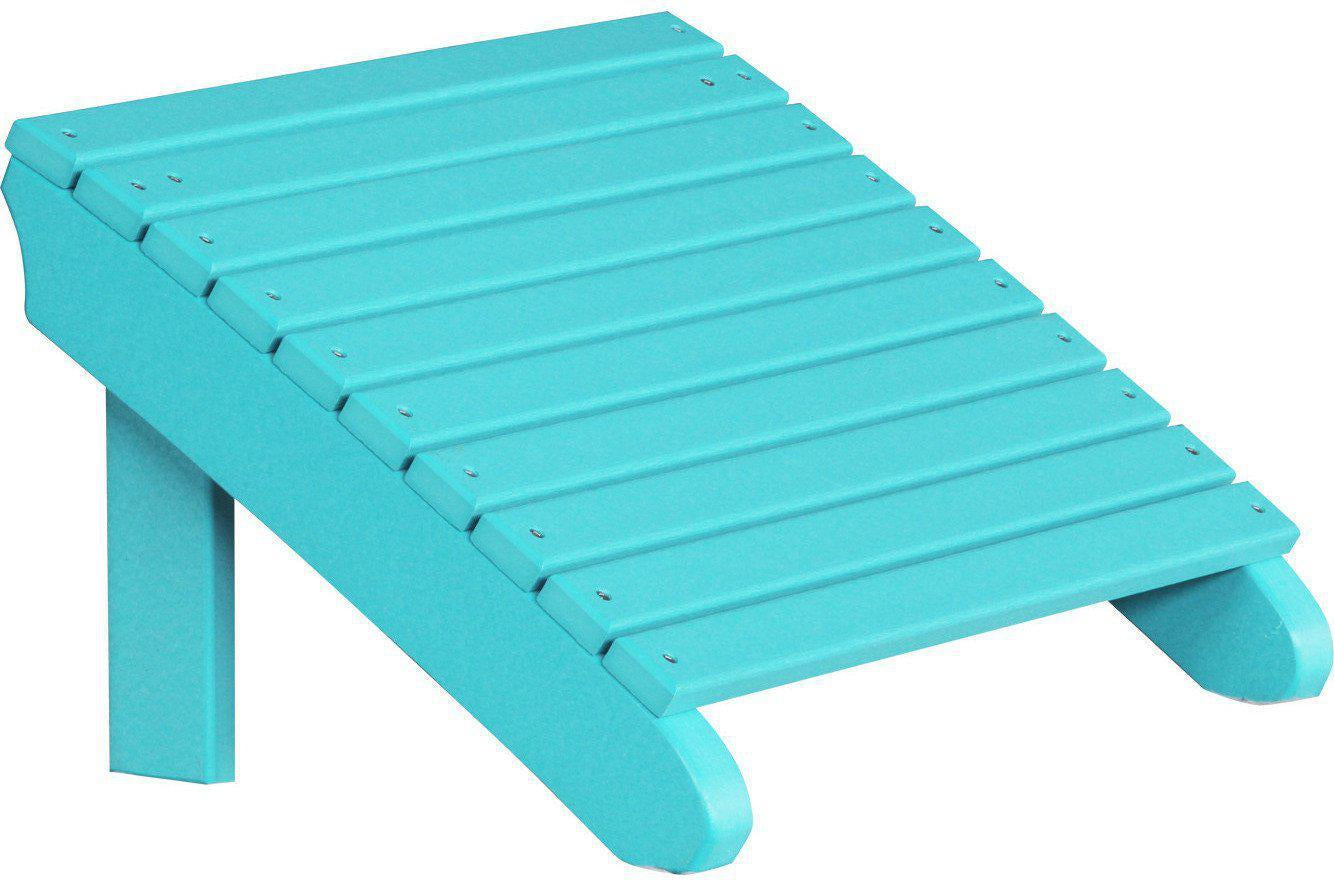 LuxCraft Recycled Plastic Deluxe Adirondack Footrest - Aruba Blue