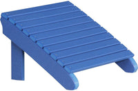 LuxCraft Recycled Plastic Deluxe Adirondack Footrest - Blue