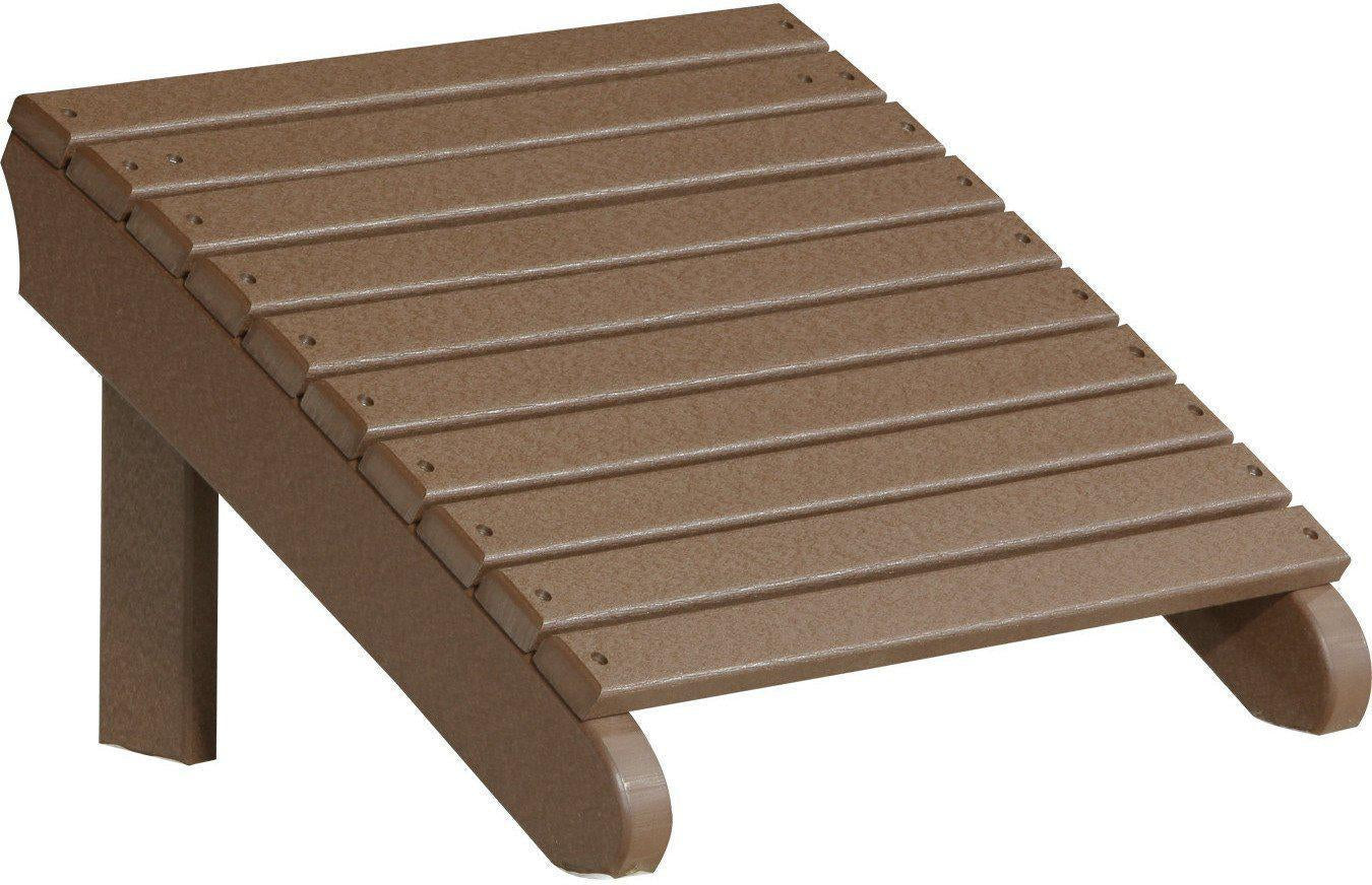 LuxCraft Recycled Plastic Deluxe Adirondack Footrest - Chestnut Brown