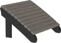 luxcraft recycled plastic deluxe adirondack footrest coastal gray on black