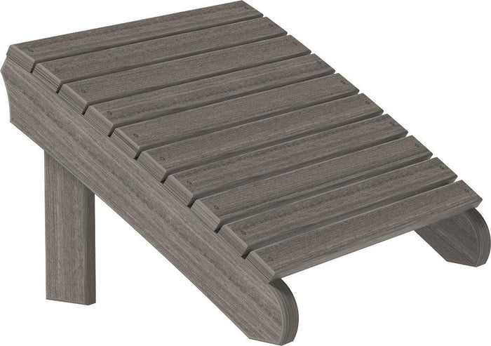 luxcraft recycled plastic deluxe adirondack footrest coastal gray