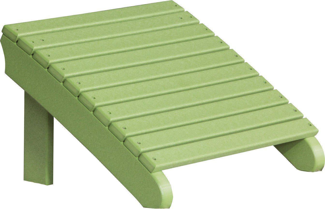 LuxCraft Recycled Plastic Deluxe Adirondack Footrest - Lime Green